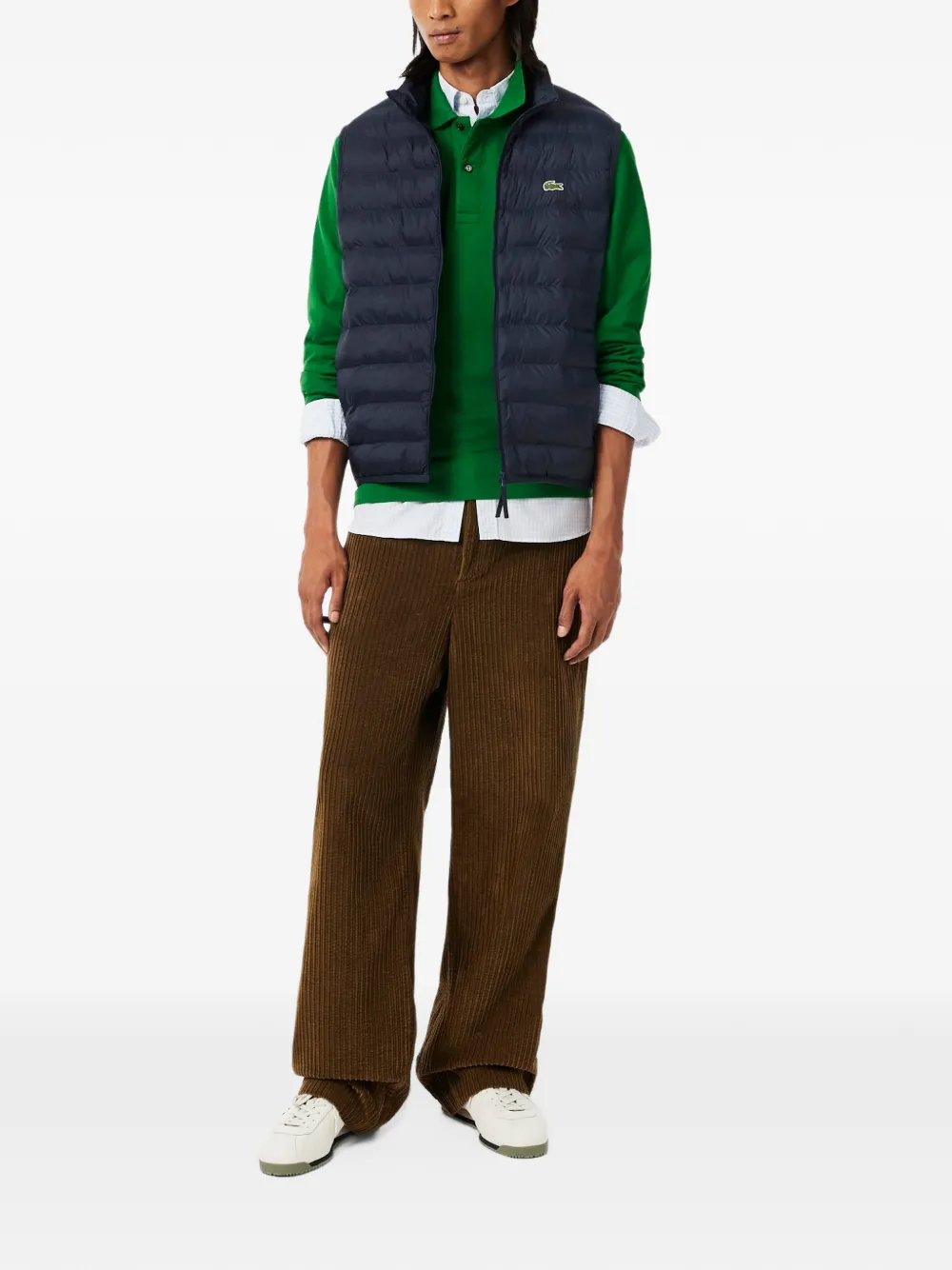 Lacoste water-repellent puffed windbreaker vest Blauw