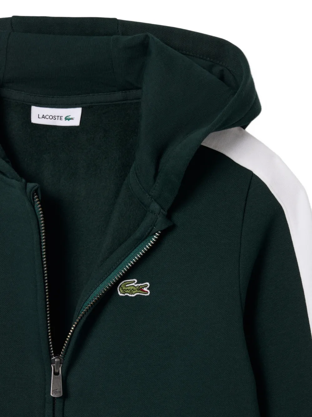Lacoste zipped fleece hoodie Groen