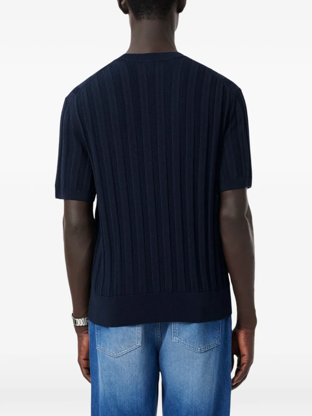Lacoste ribbed-knit top Blauw