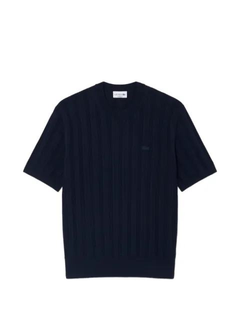 Lacoste fluid ribbed short sleeved sweater