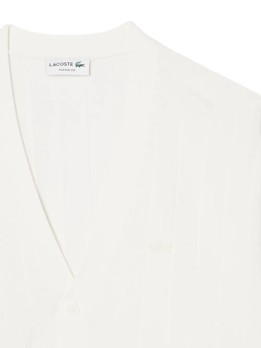 Lacoste Ribgebreid vest Wit