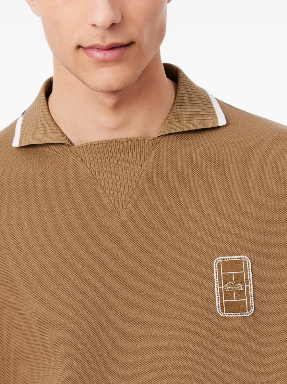 Lacoste Poloshirt met logopatch Beige