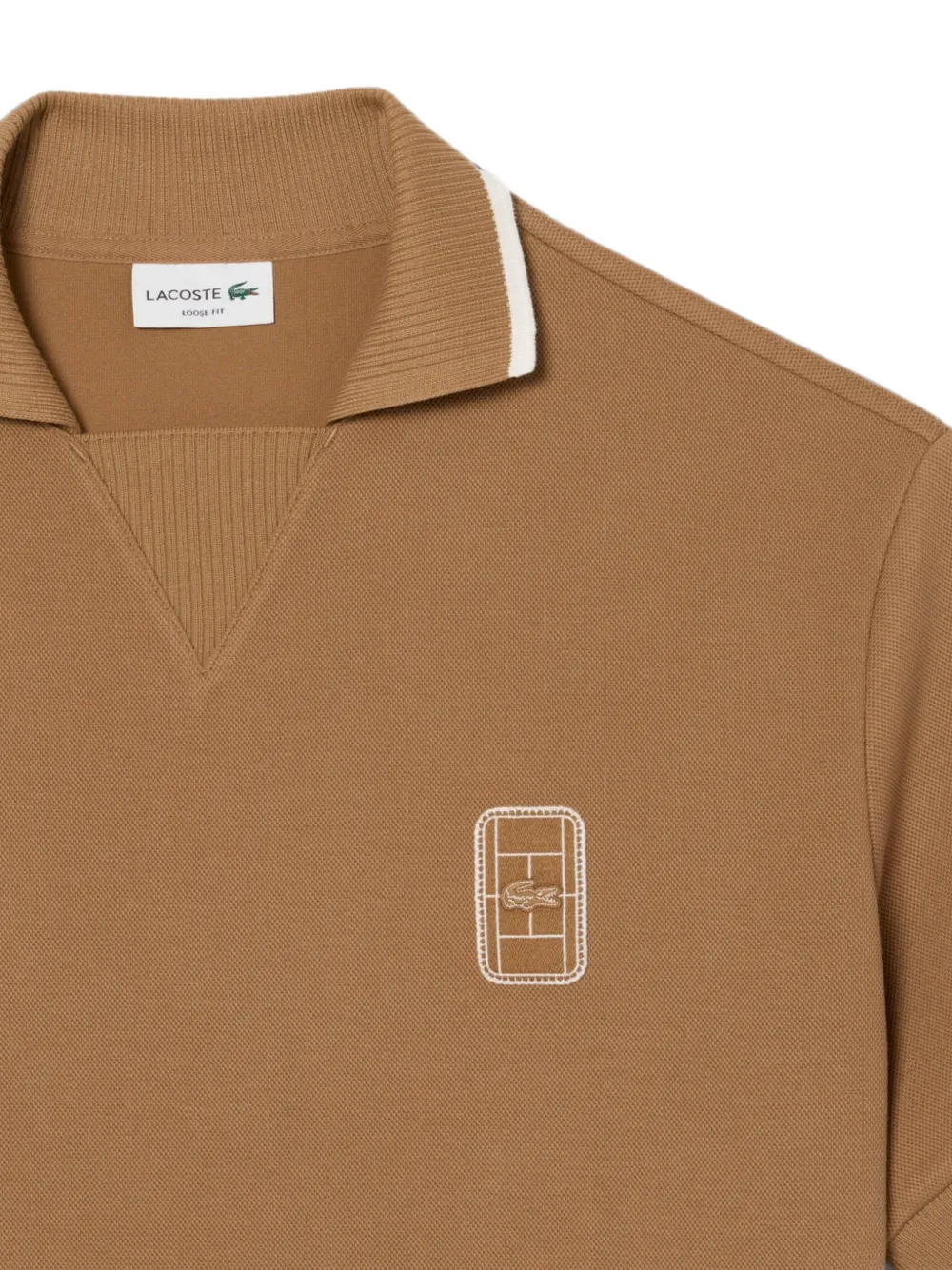 Lacoste Poloshirt met logopatch Beige