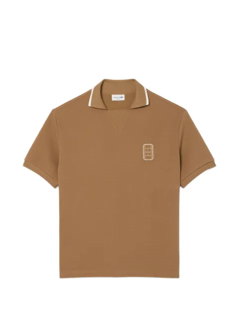 Lacoste logo-patch V-neck polo shirt