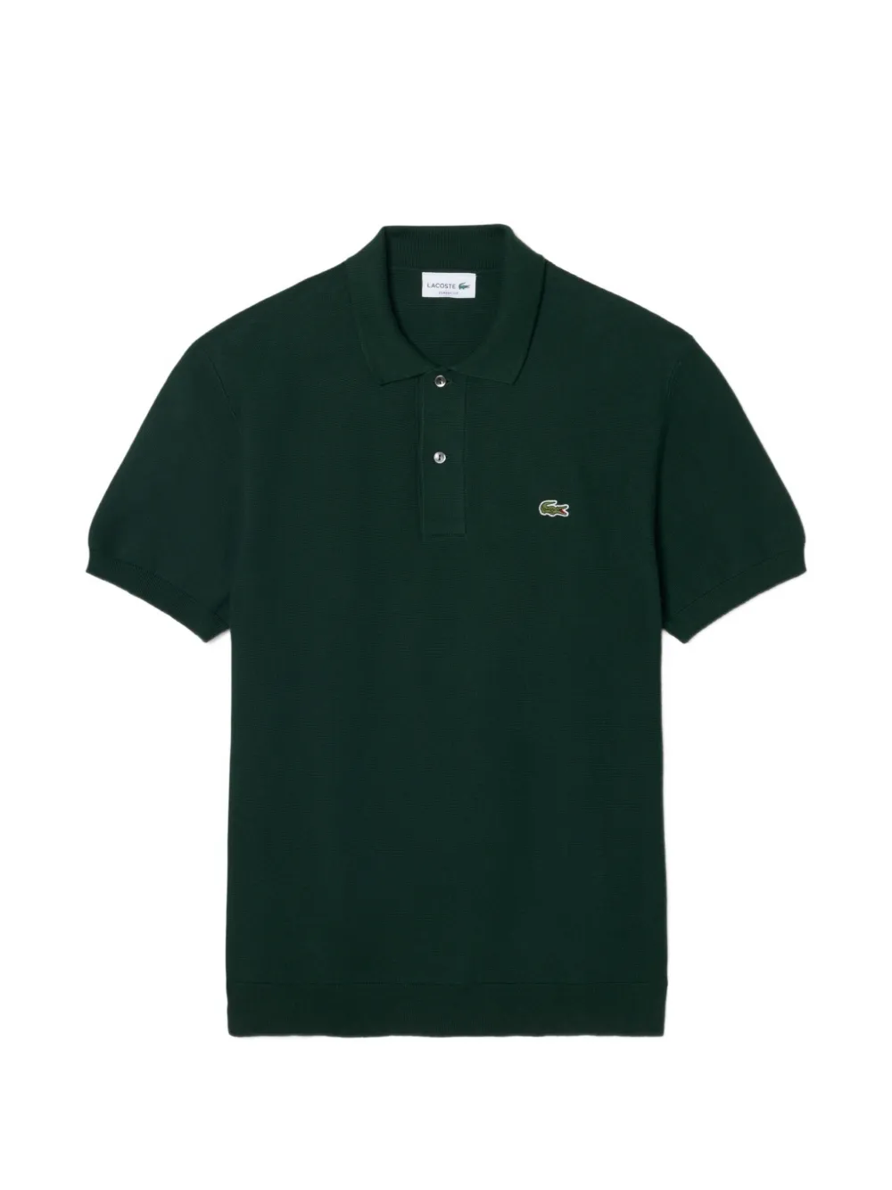 Lacoste logo-patch knit polo shirt - Verde