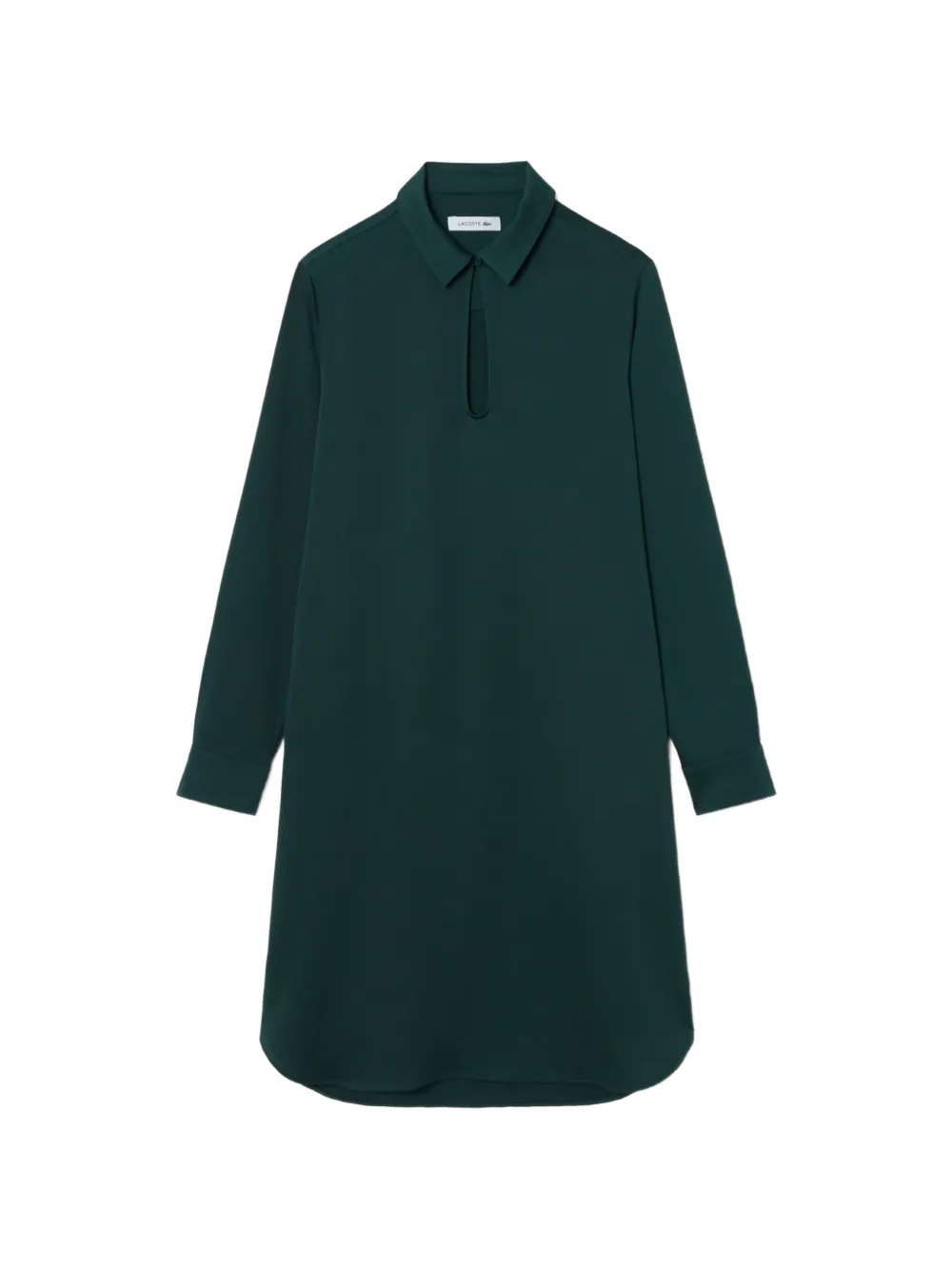 Lacoste fluid crepe shirt collar dress - Verde
