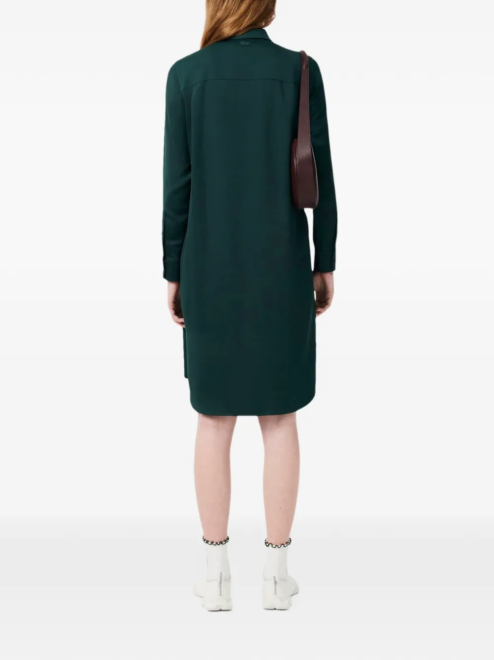 Lacoste Jurk met gewelfde zoom en sleutelgatdetail Groen