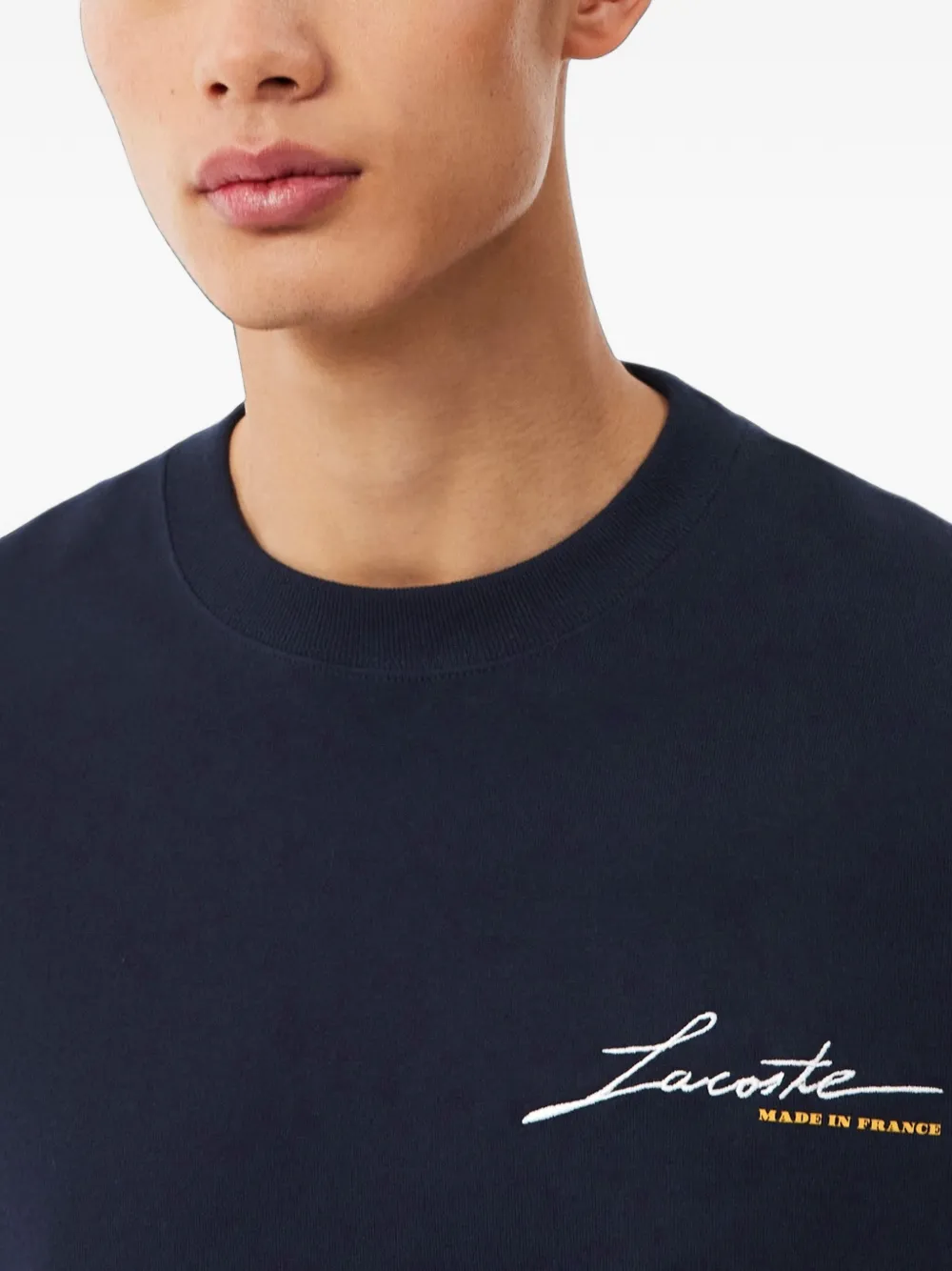 Lacoste T-shirt met logoprint met ronde hals Blauw