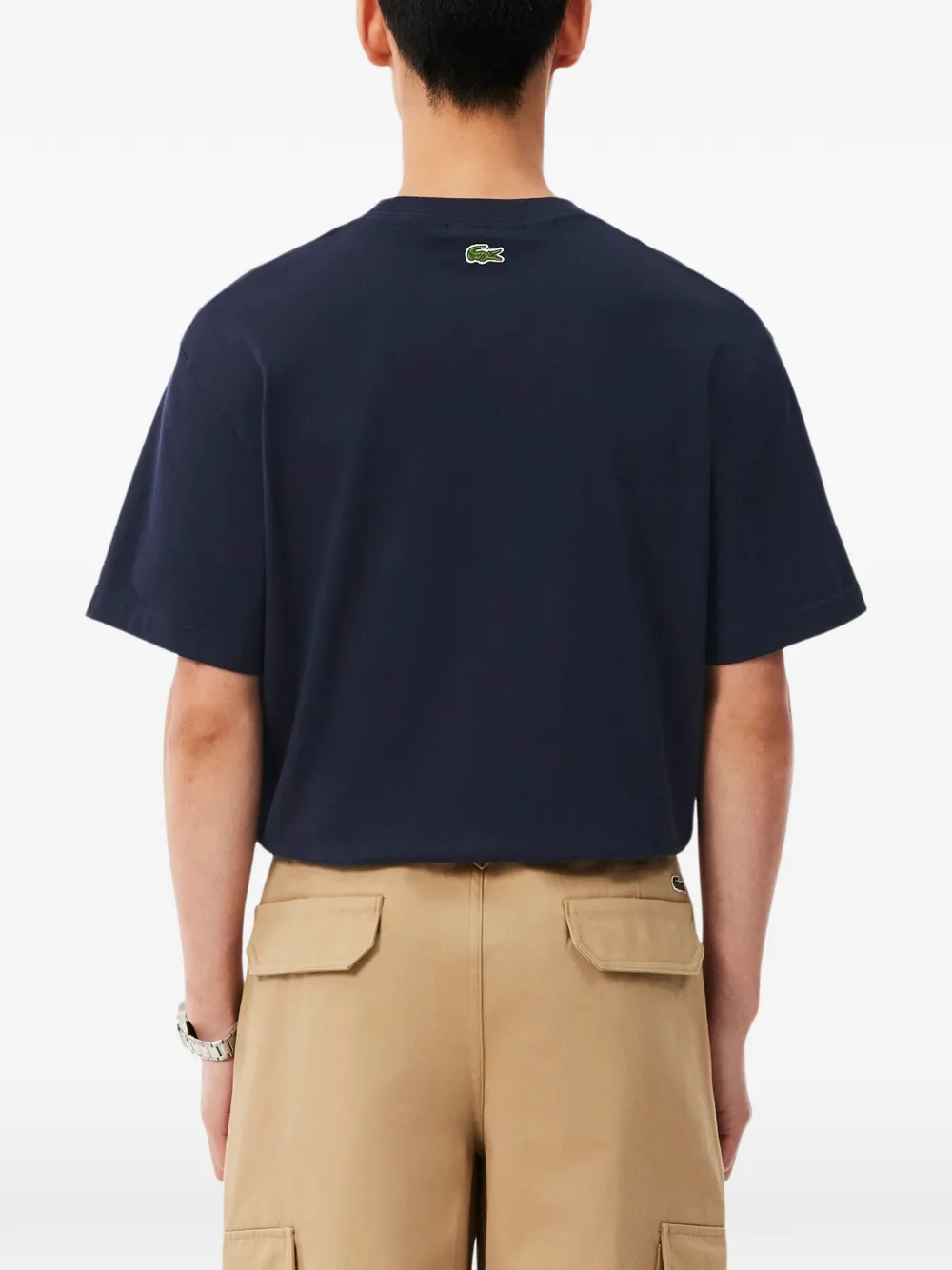Lacoste T-shirt met logoprint met ronde hals Blauw