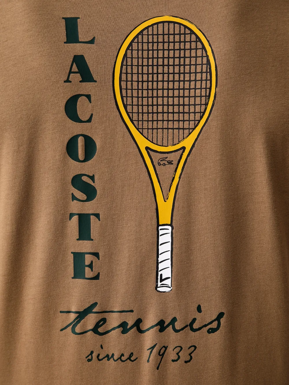 Lacoste T-shirt met geborduurd logo Bruin