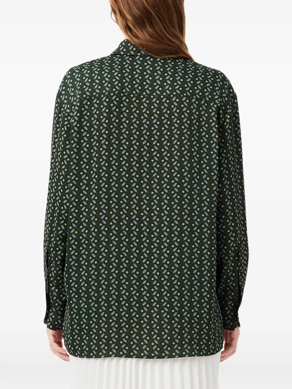Lacoste oversized fluid print shirt Groen