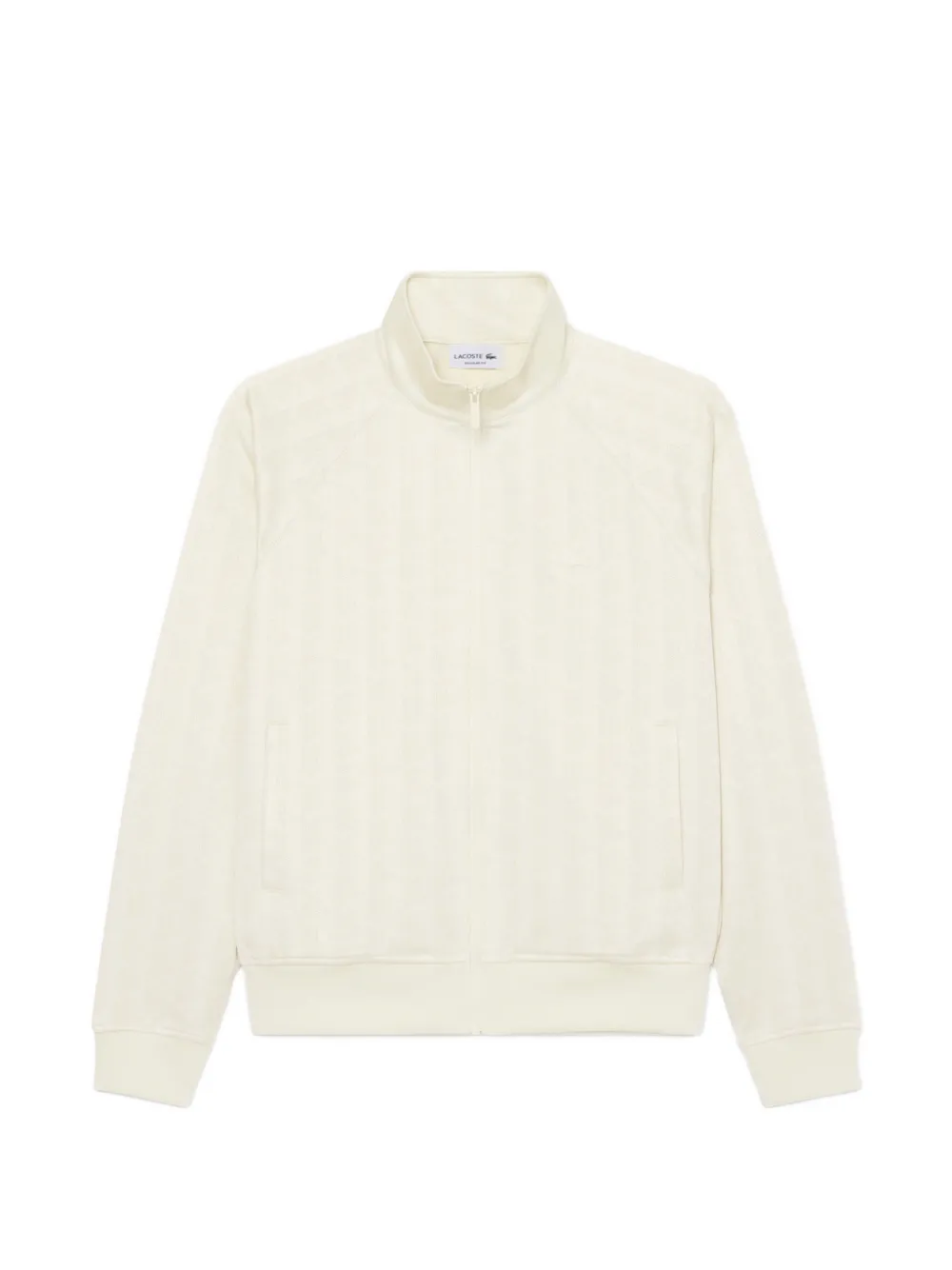 Lacoste monogram-jacquard zipped jacket - Toni neutri