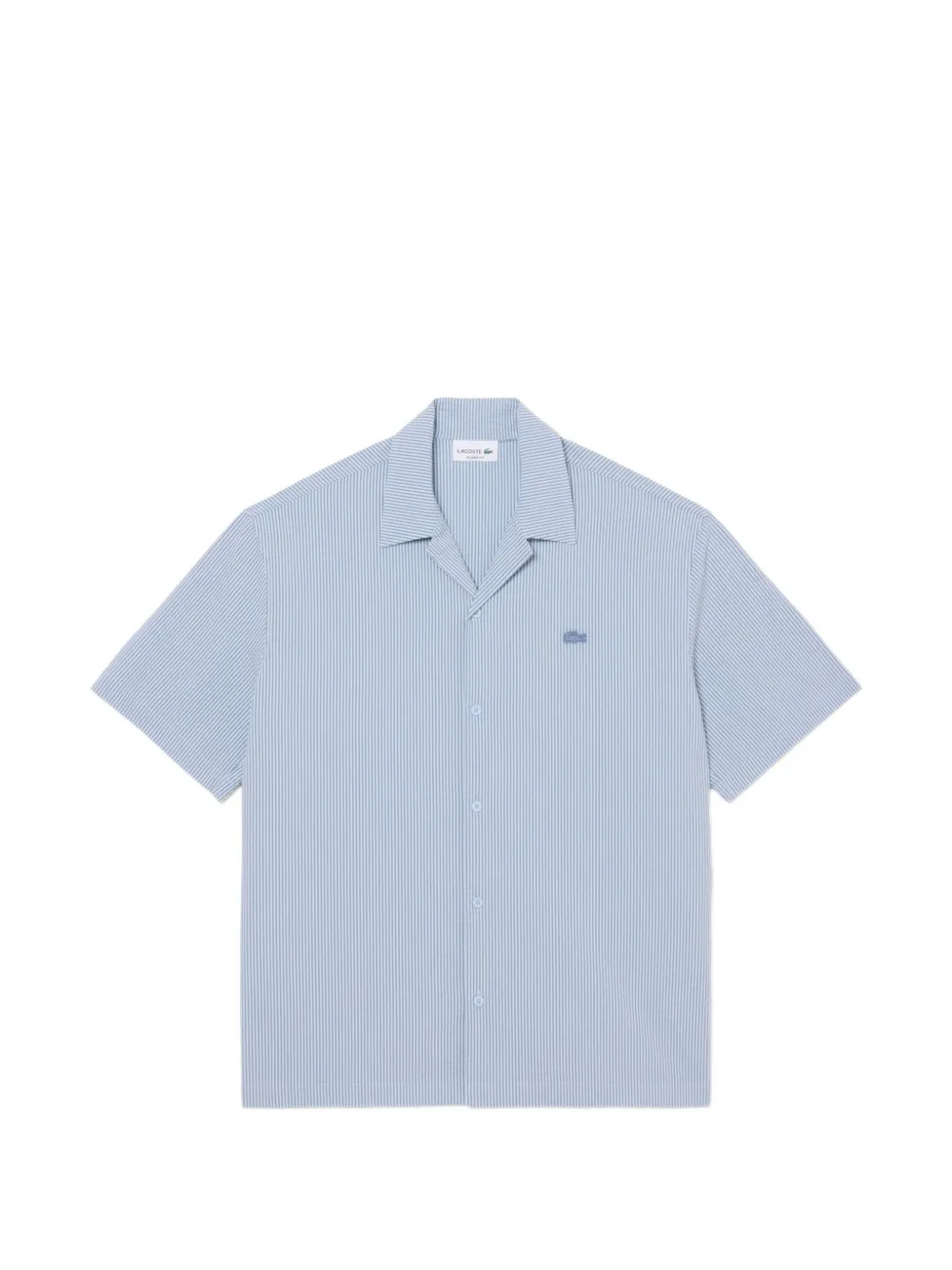 Lacoste relaxed fit seersucker shirt - Blu