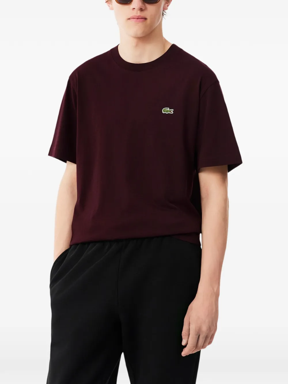 Lacoste T-shirt met logopatch Rood