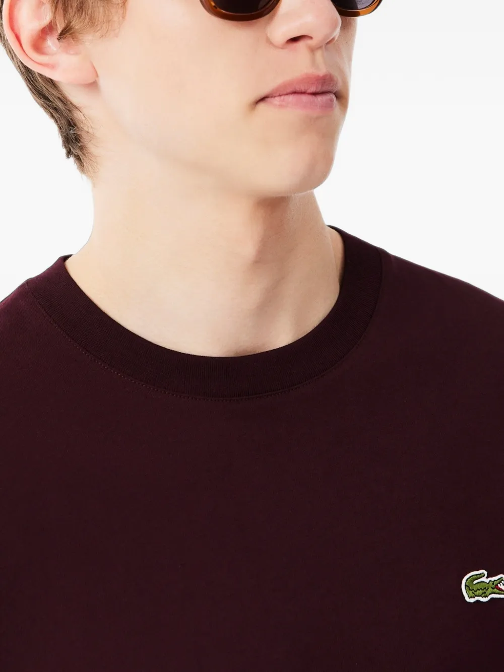 Lacoste T-shirt met logopatch Rood