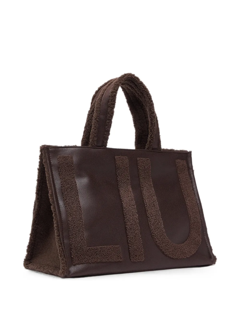 LIU JO large tote bag with logo - Marrone