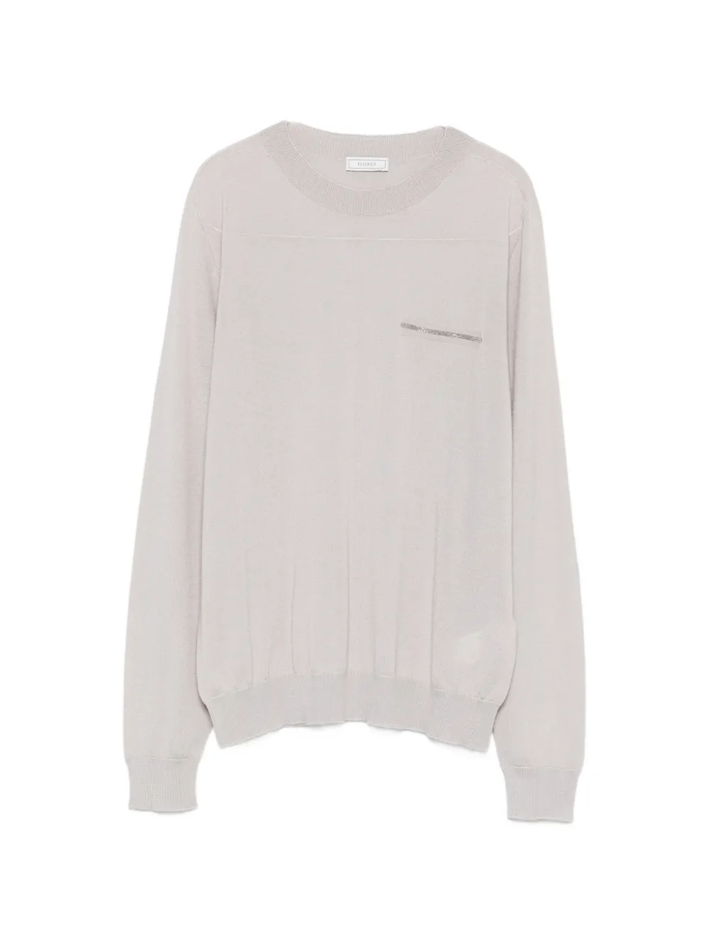 Peserico Embellished-pocket Sweater In Gray