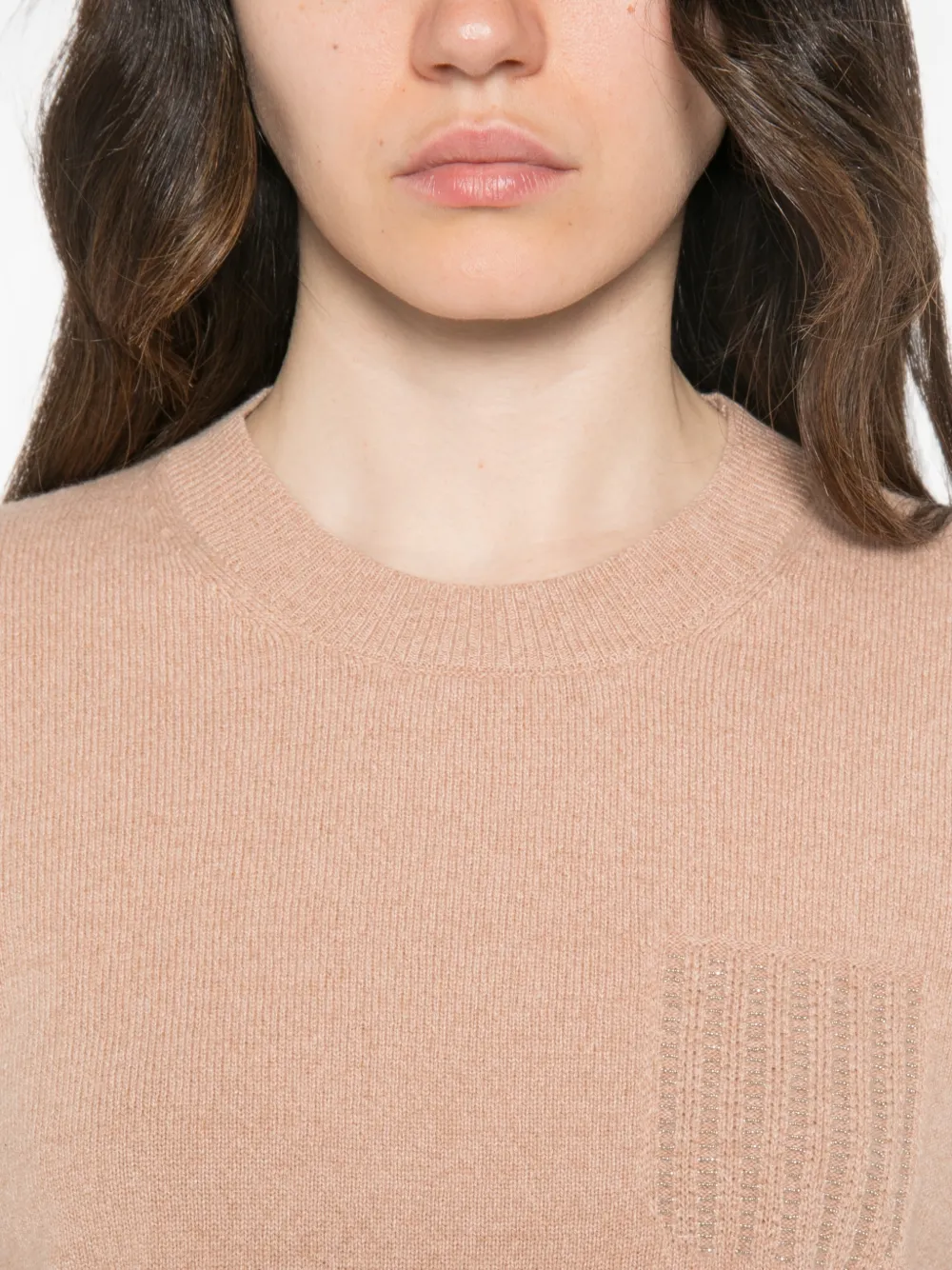 Peserico embellished-detail sweater Beige