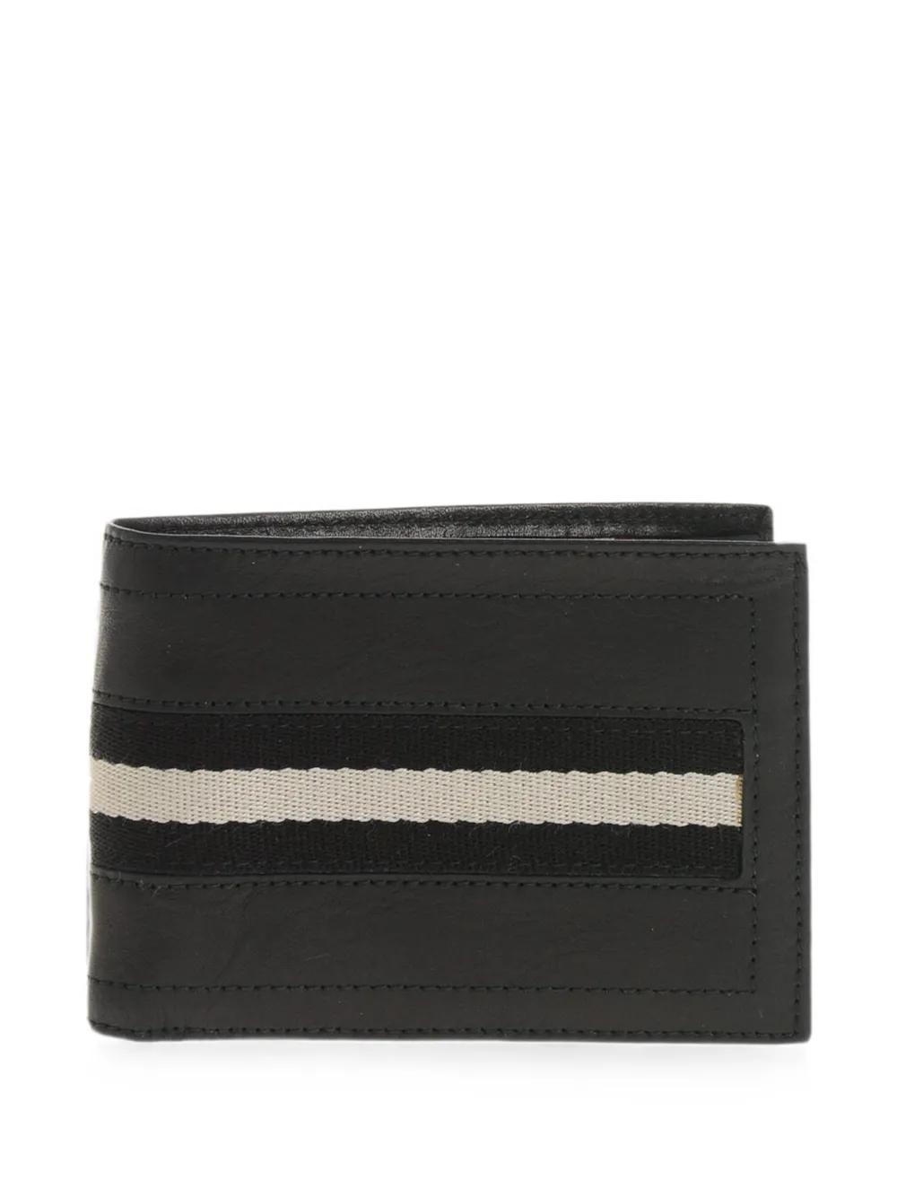Bally Contrast-band Leather Wallet In Black