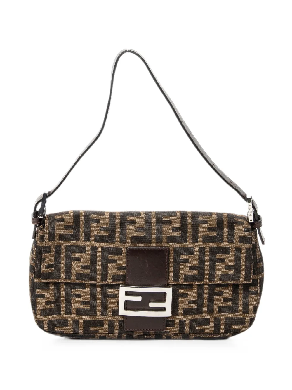 Fendi Pre-Owned Baguette logo-plaque shoulder bag - Brown