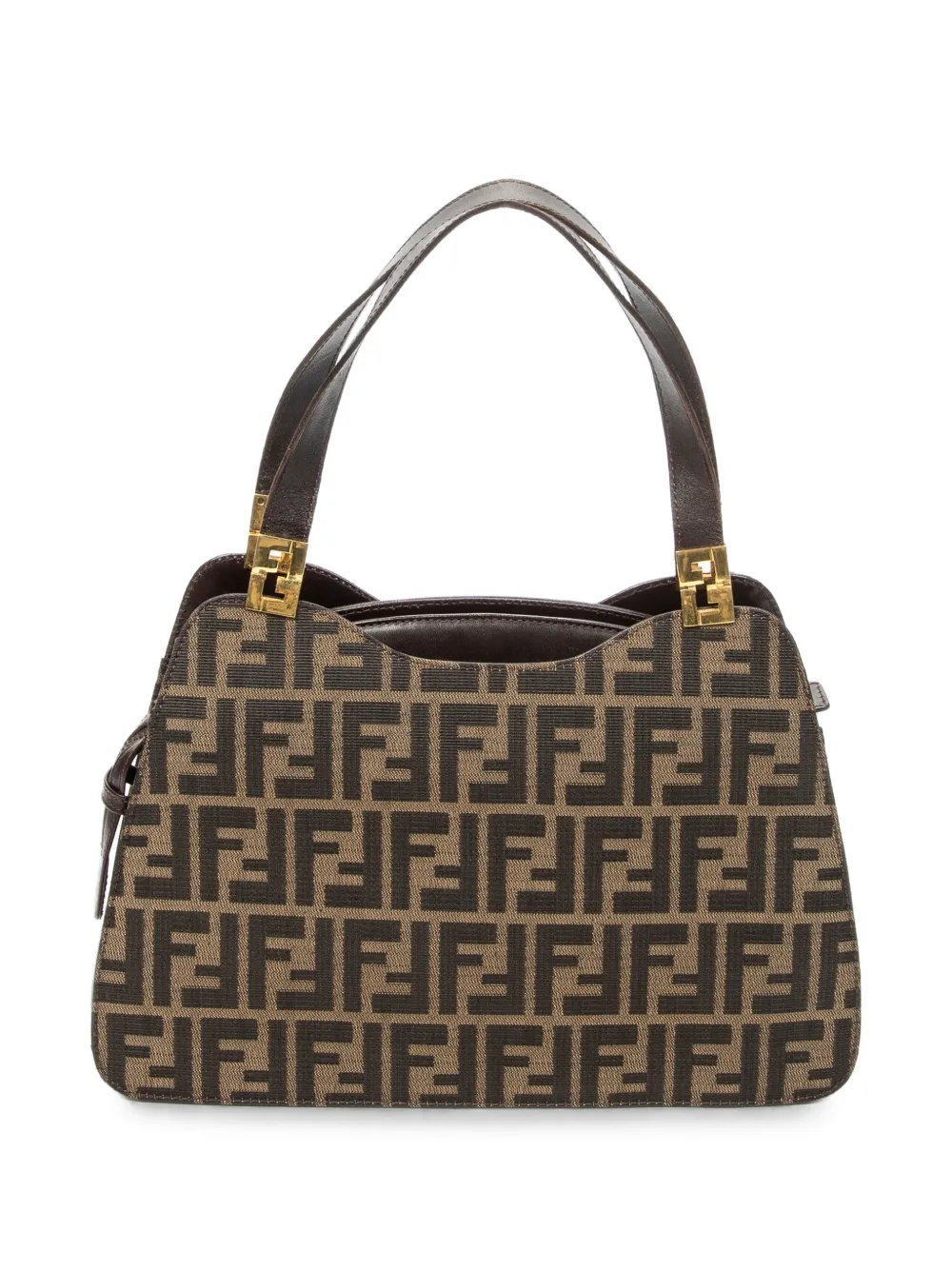 Fendi Pre-Owned FF-logo-plaque Zucca-pattern tote bag - Brown