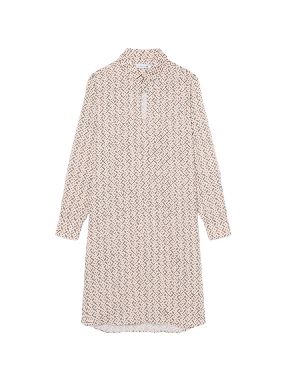 Lacoste fluid crepe shirt collar dress - Rosa