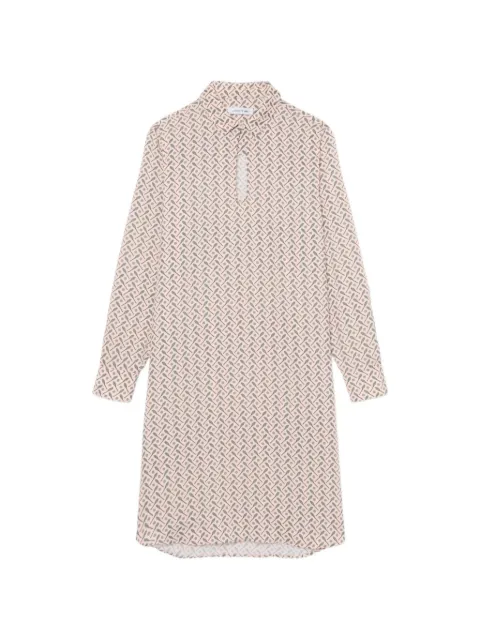 Lacoste fluid crepe shirt collar dress