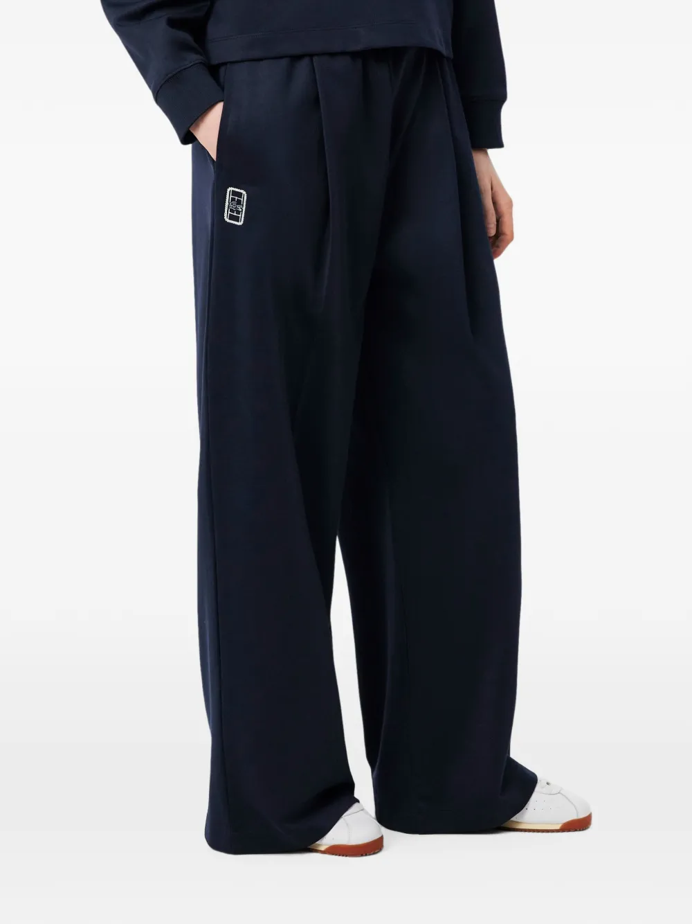 Lacoste Piqué joggingbroek met geplooide voorkant Blauw