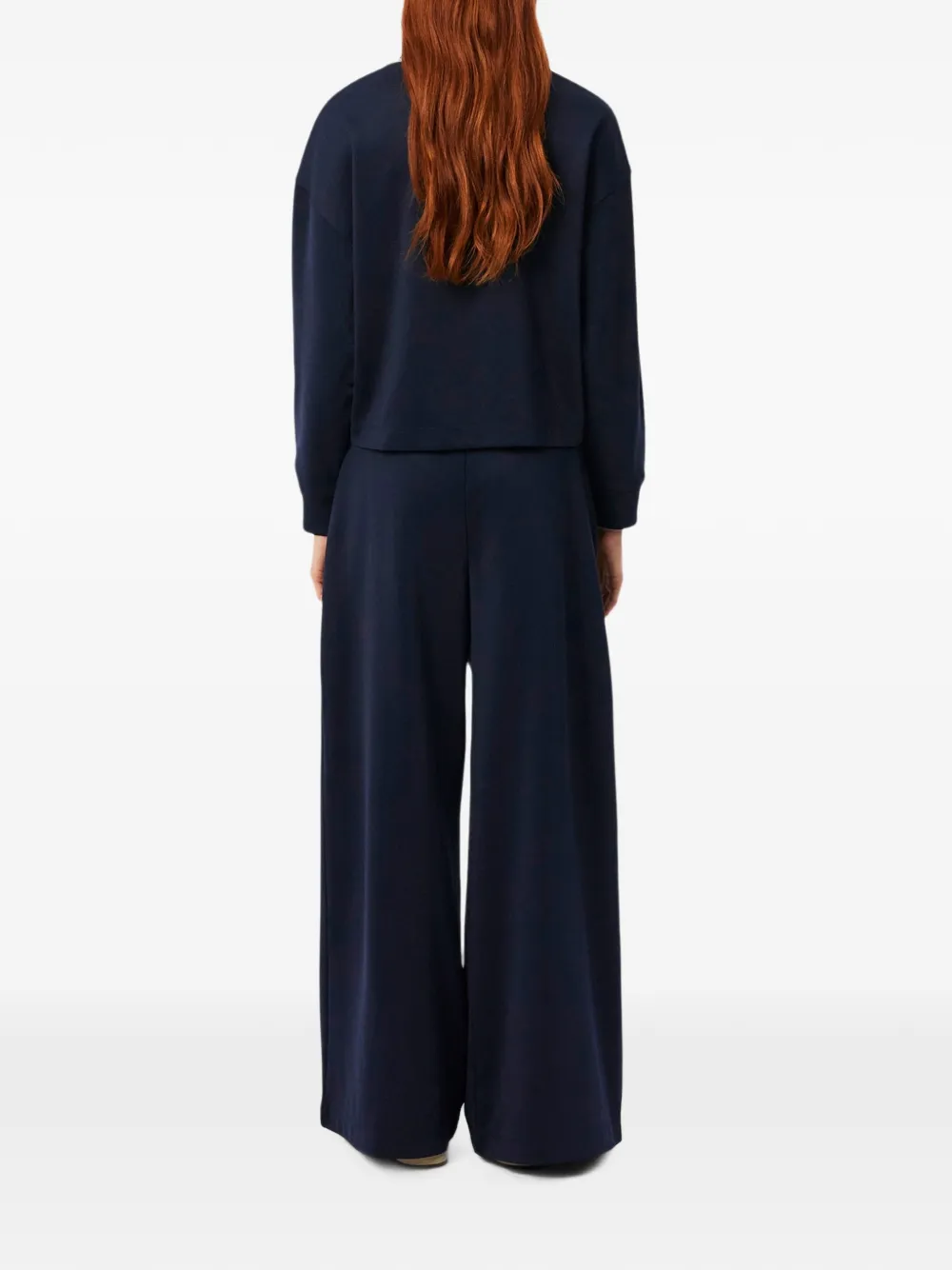 Lacoste Piqué joggingbroek met geplooide voorkant Blauw