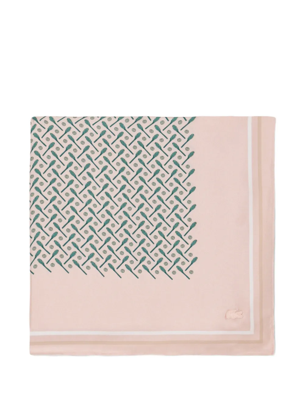 Lacoste printed silk square - Rosa