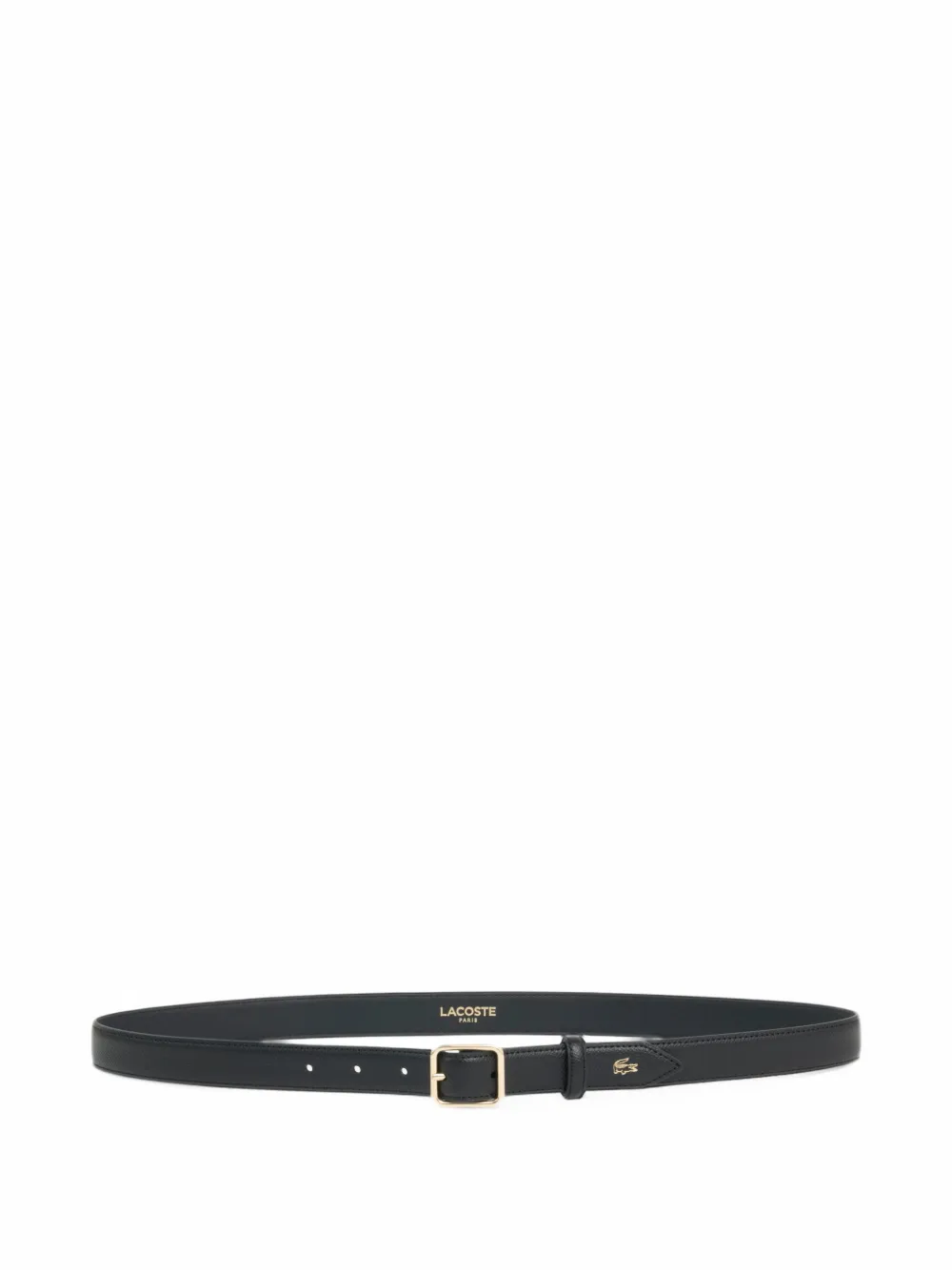 Lacoste Champs-Élysées embossed leather belt - Schwarz