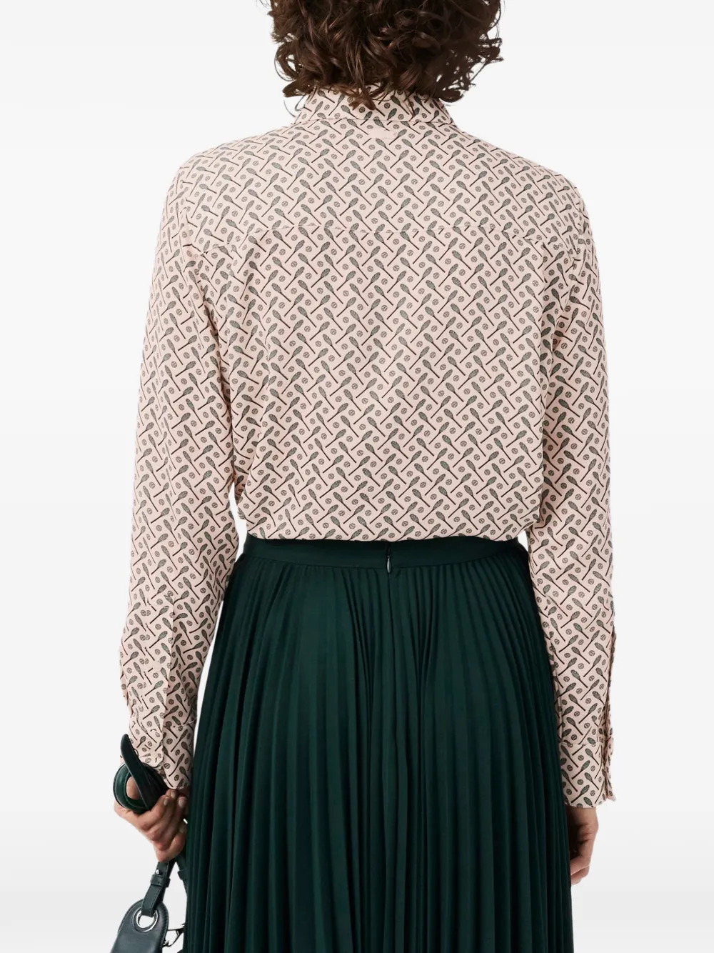Lacoste regular-fit printed popover shirt Roze