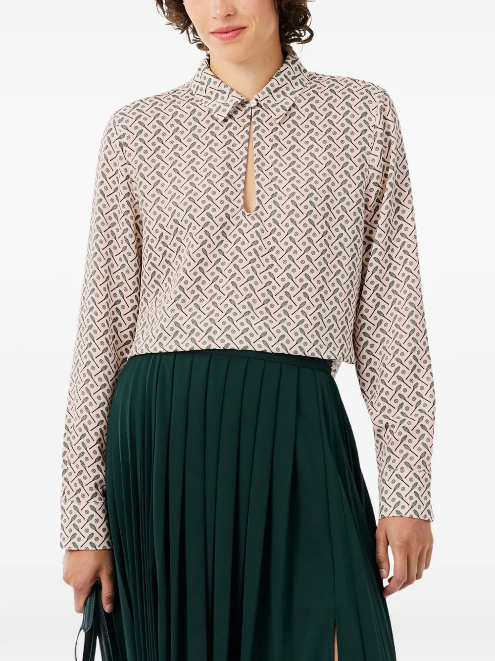 Lacoste regular-fit printed popover shirt Roze