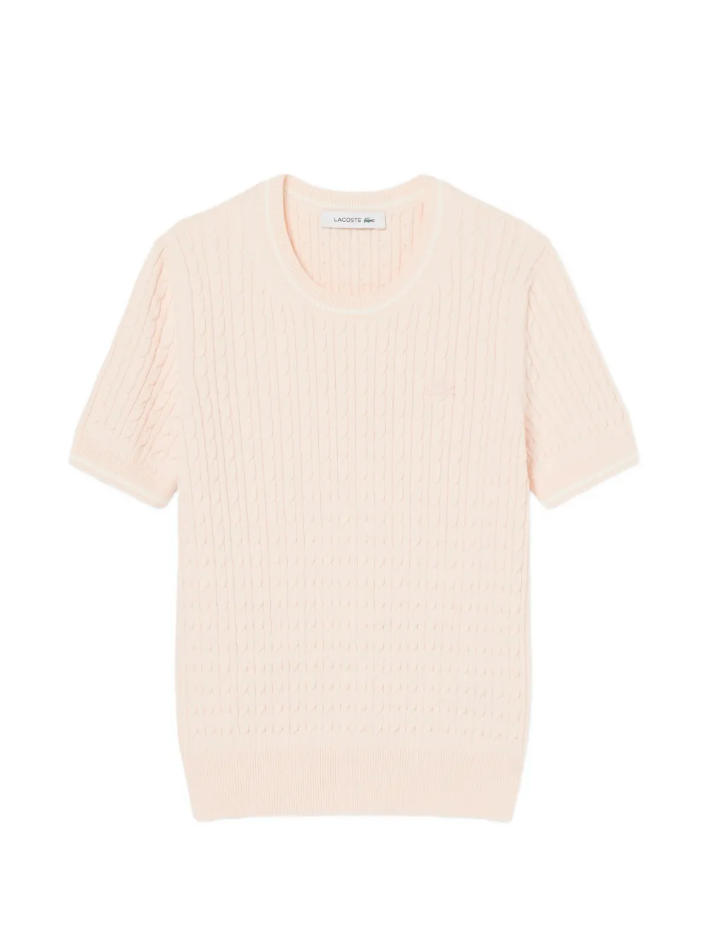 Lacoste cable-knit short-sleeve T-shirt - Rosa