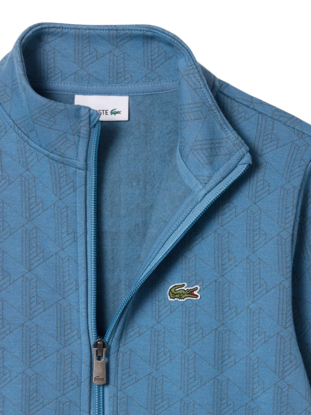 Lacoste Kids Sweater met monogram-patroon en rits Blauw
