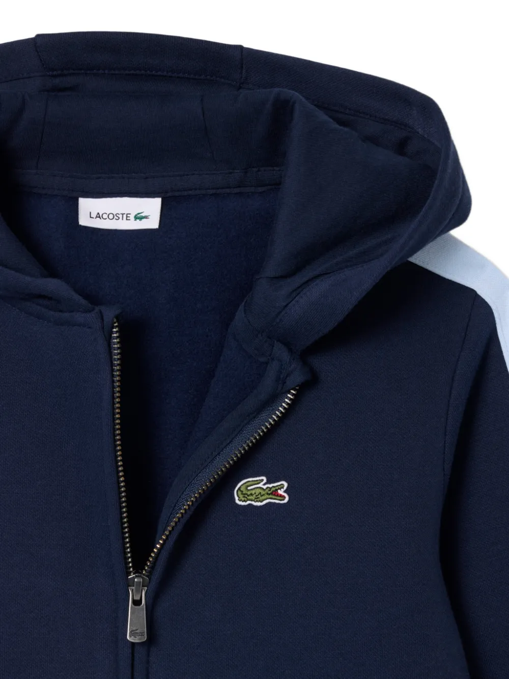 Lacoste zipped fleece hoodie Blauw