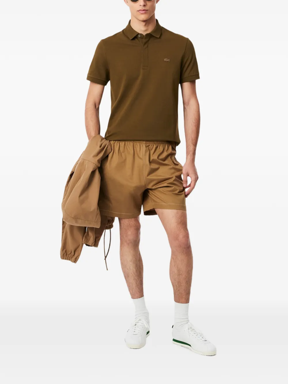 Lacoste Poloshirt met logopatch Bruin