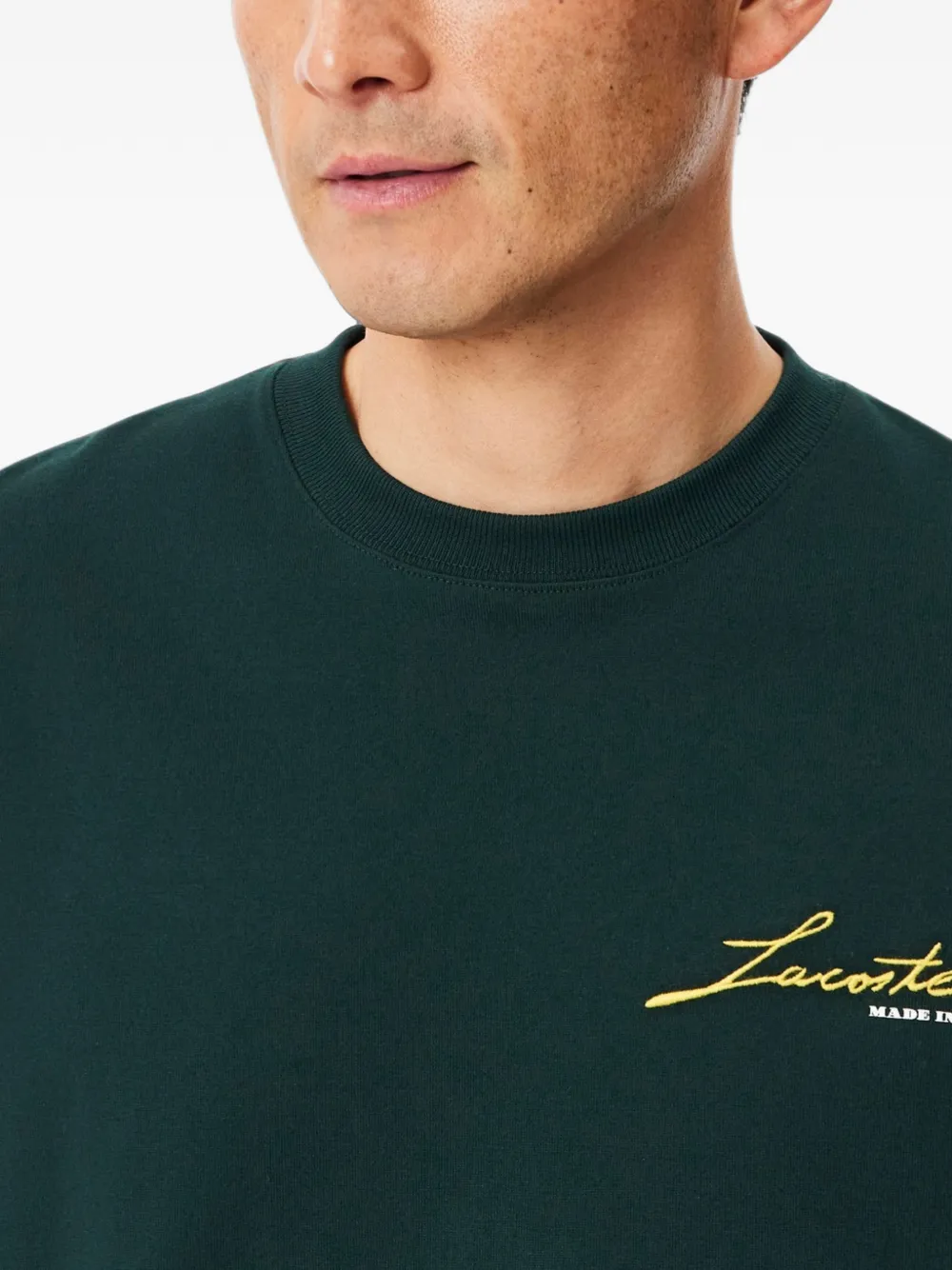 Lacoste French Made Signature embroidery T-shirt Groen