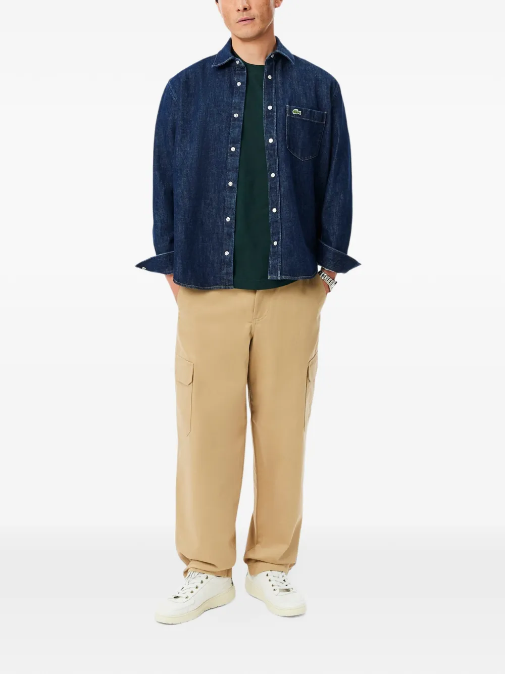 Lacoste French Made Signature embroidery T-shirt Groen