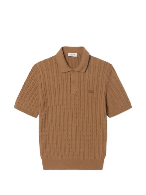 Lacoste classic fit cable knit cotton polo shirt