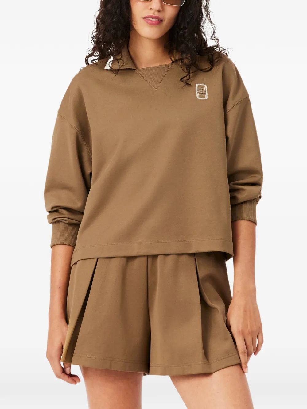 Lacoste oversized polo collar piqué sweatshirt Bruin
