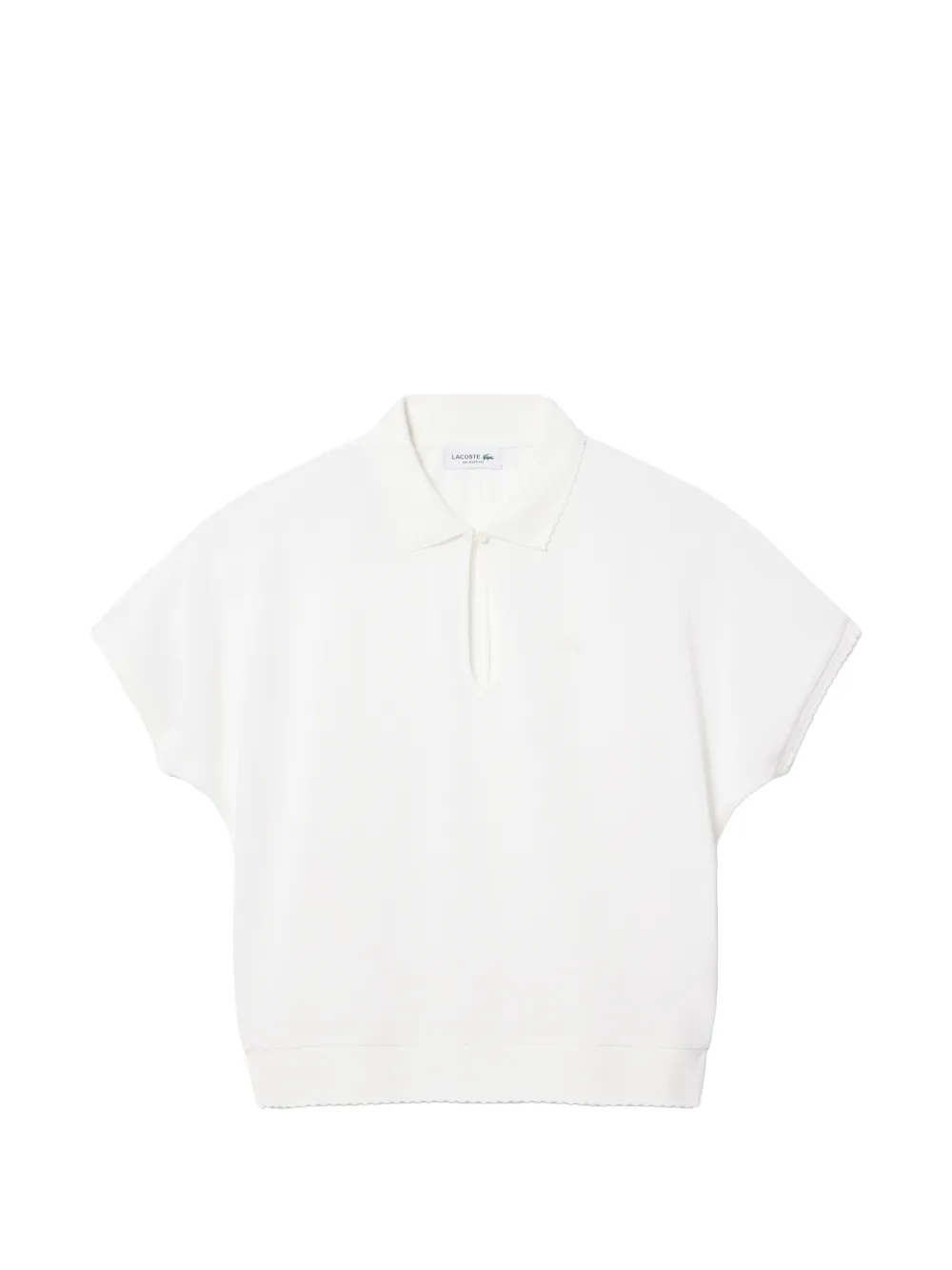 Lacoste cut-out scalloped polo shirt