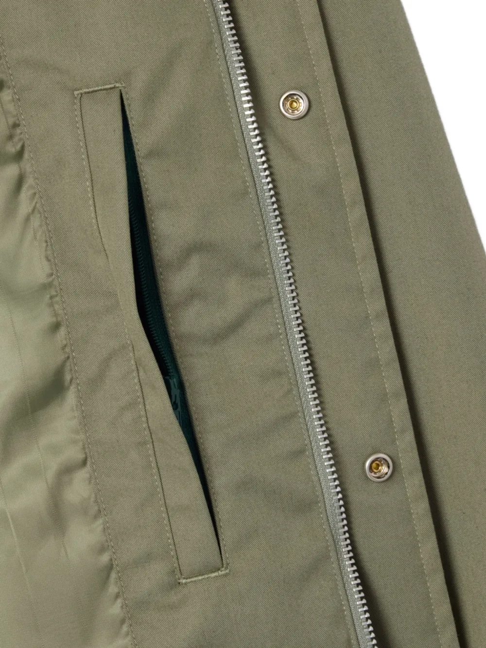Lacoste Bomberjack met logopatch en rits Groen