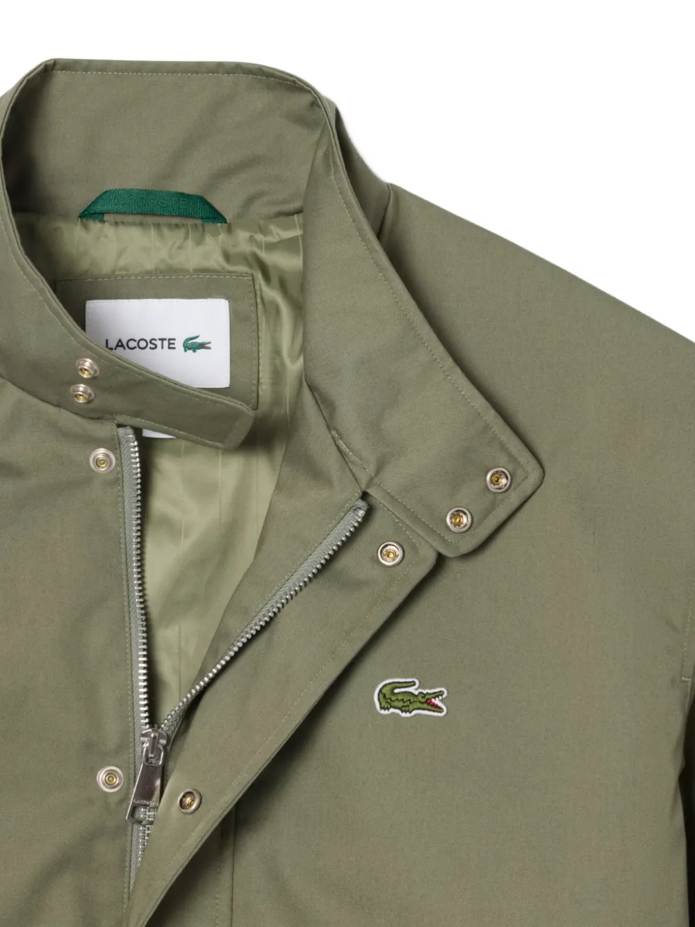 Lacoste Bomberjack met logopatch en rits Groen