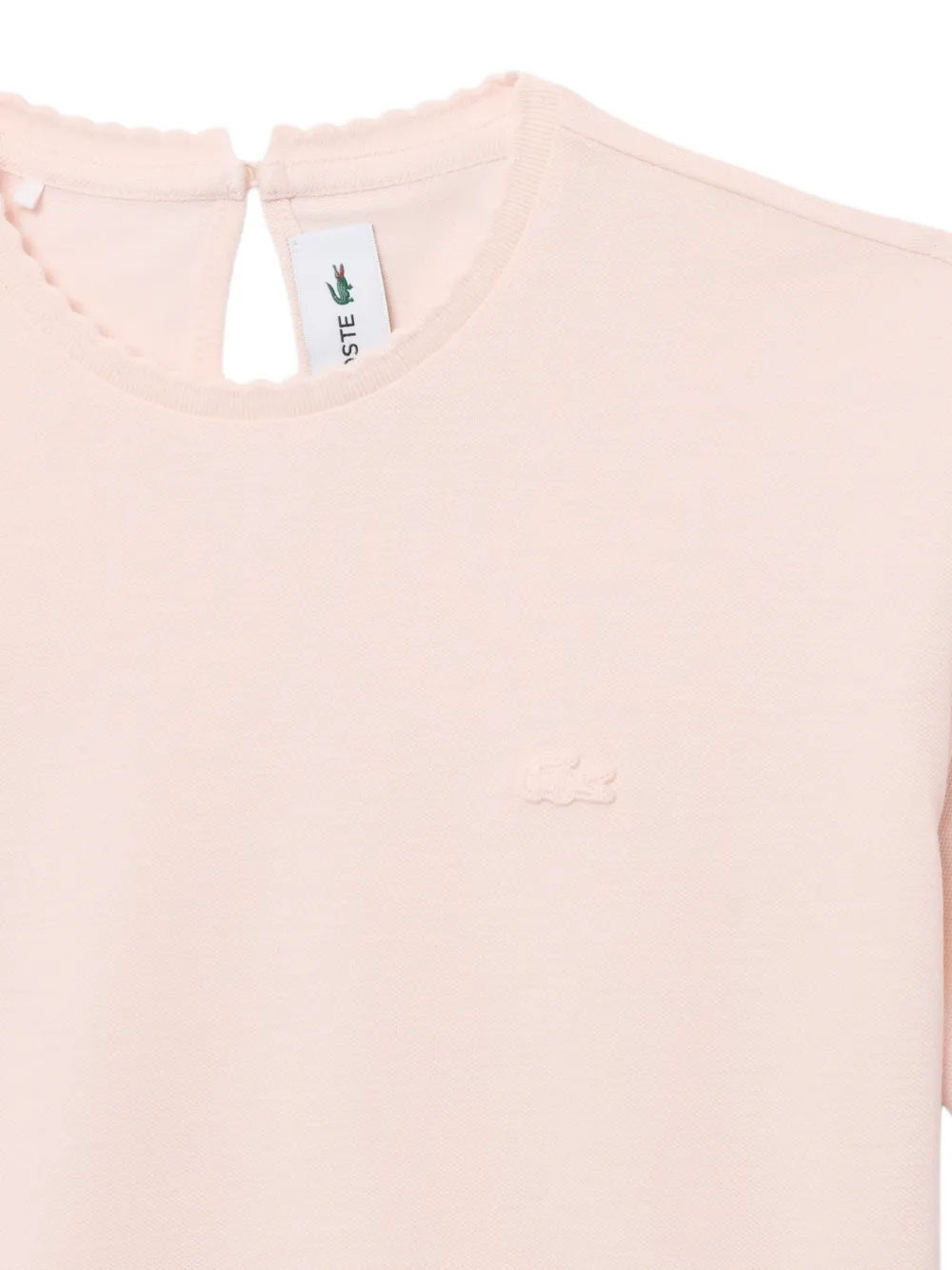 Lacoste T-shirt met geborduurd logo en gewelfde afwerking Roze