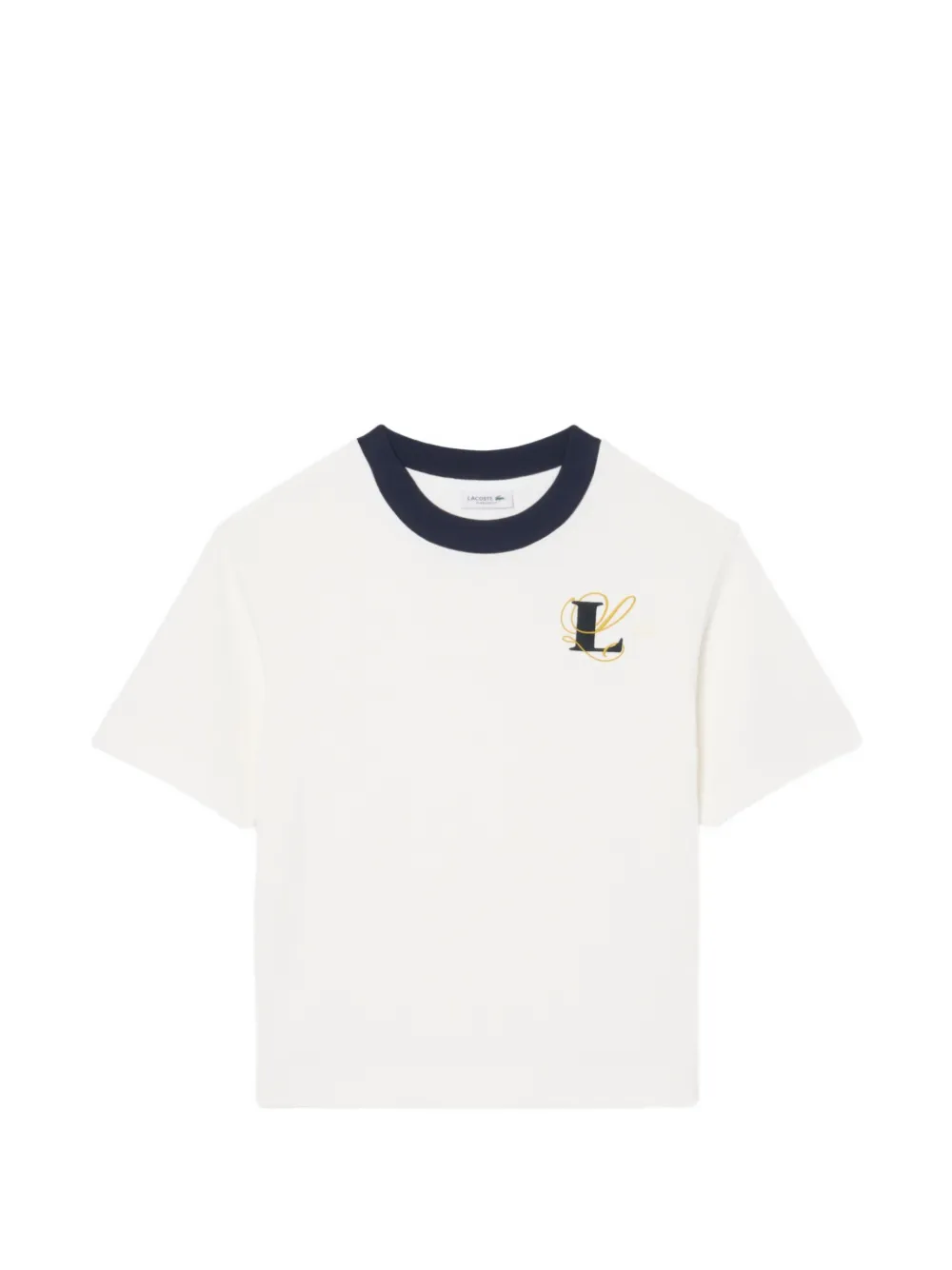 Lacoste oversized embroidery detail jersey t-shirt - Bianco