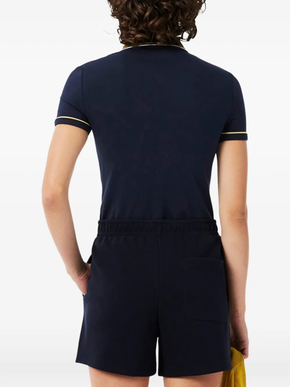 Lacoste logo-patch short-sleeve polo shirt Blauw