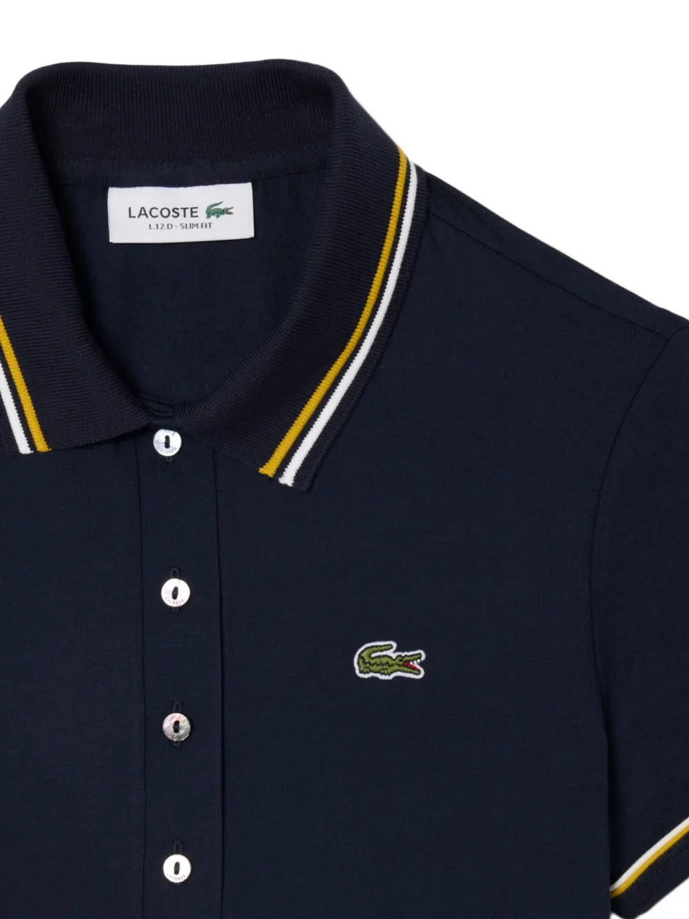 Lacoste logo-patch short-sleeve polo shirt Blauw