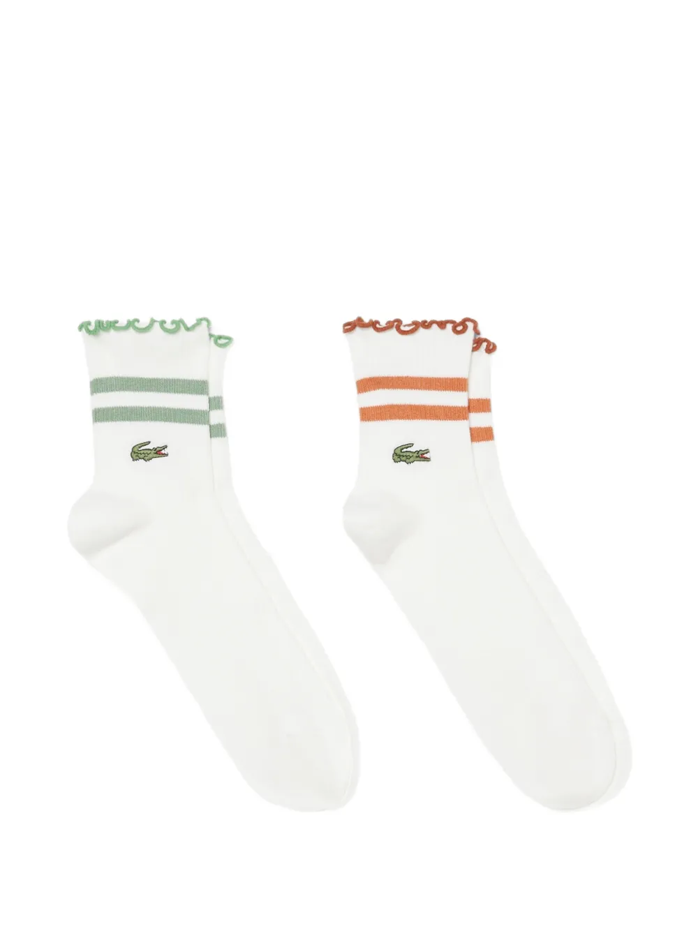 Lacoste ruffled striped socks (set of two)
