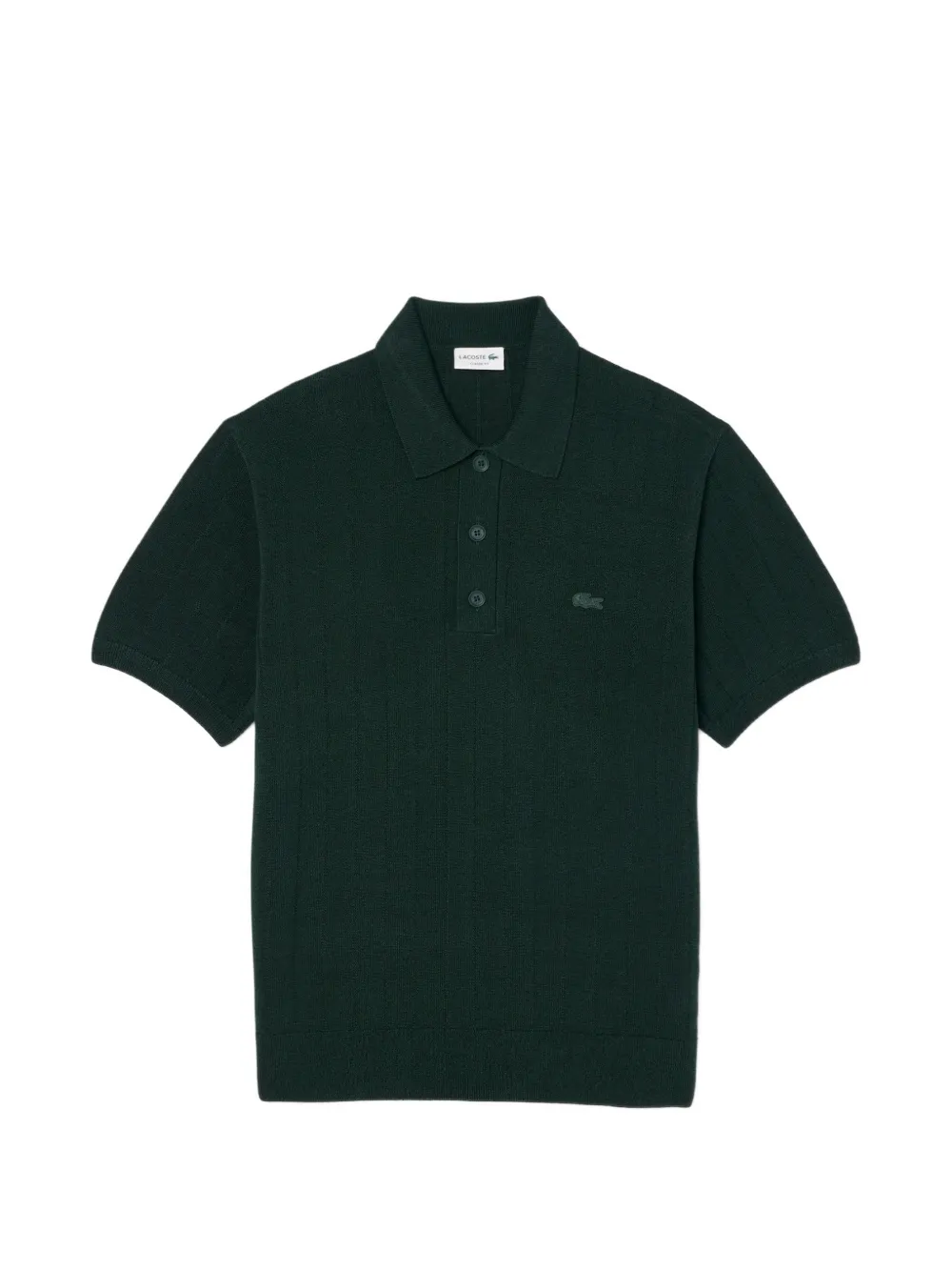 Lacoste cable-knit short-sleeve polo shirt